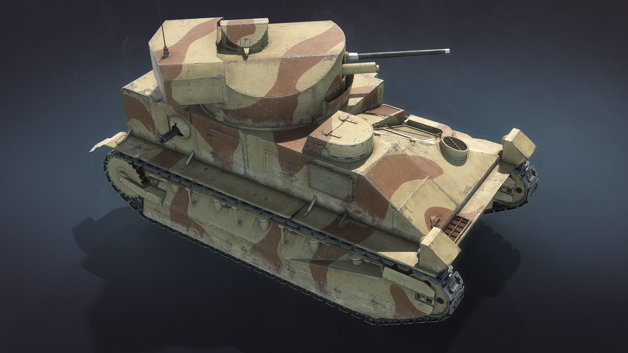 Vickers Medium Mk II Low-poly 3D model_8