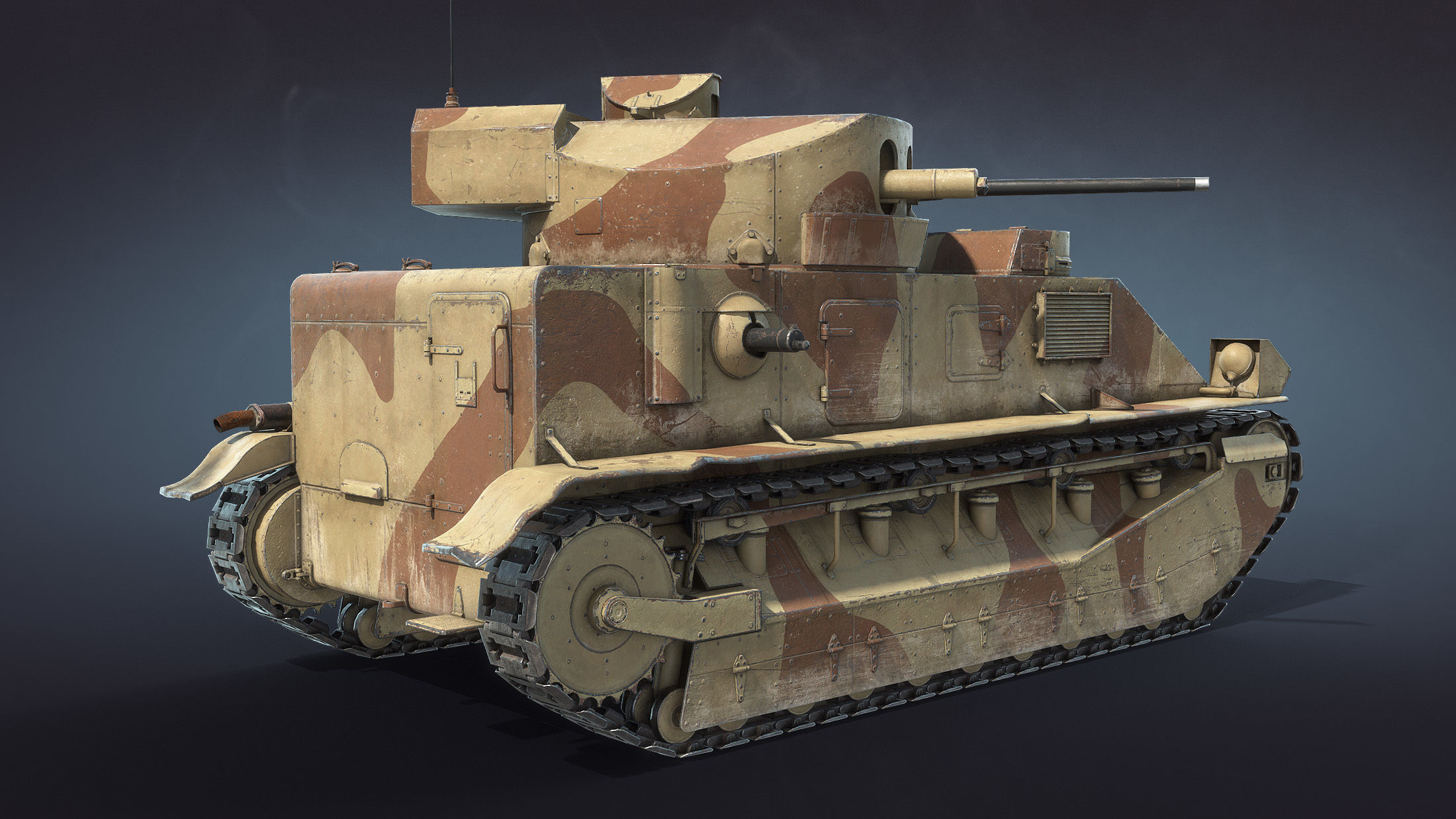 Vickers Medium Mk II Low-poly 3D model_6