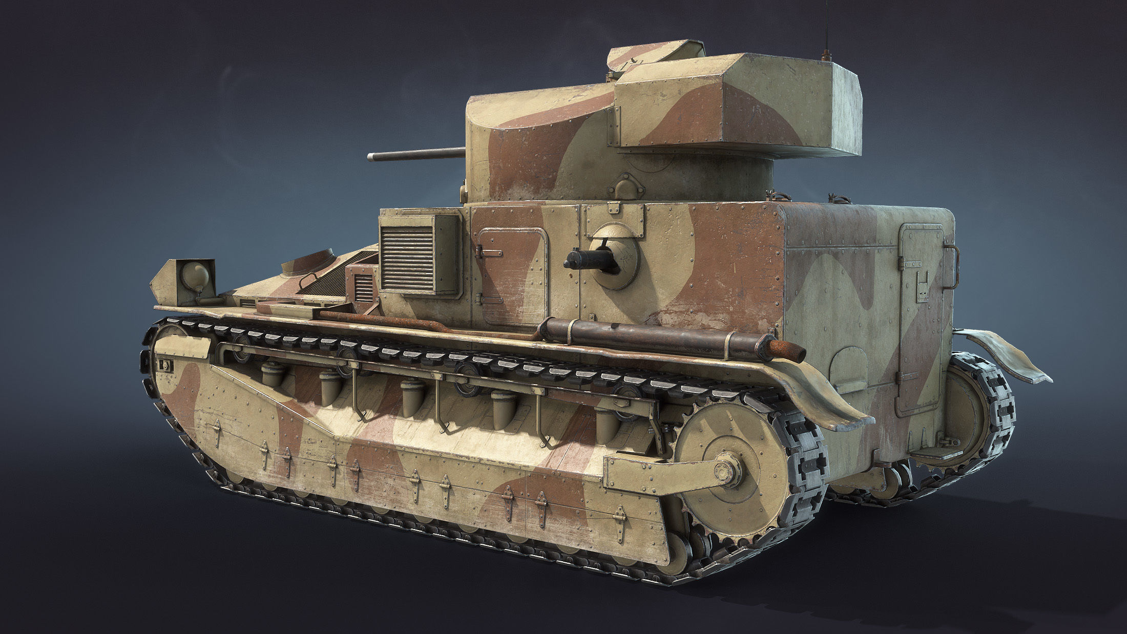 Vickers Medium Mk II Low-poly 3D model_3