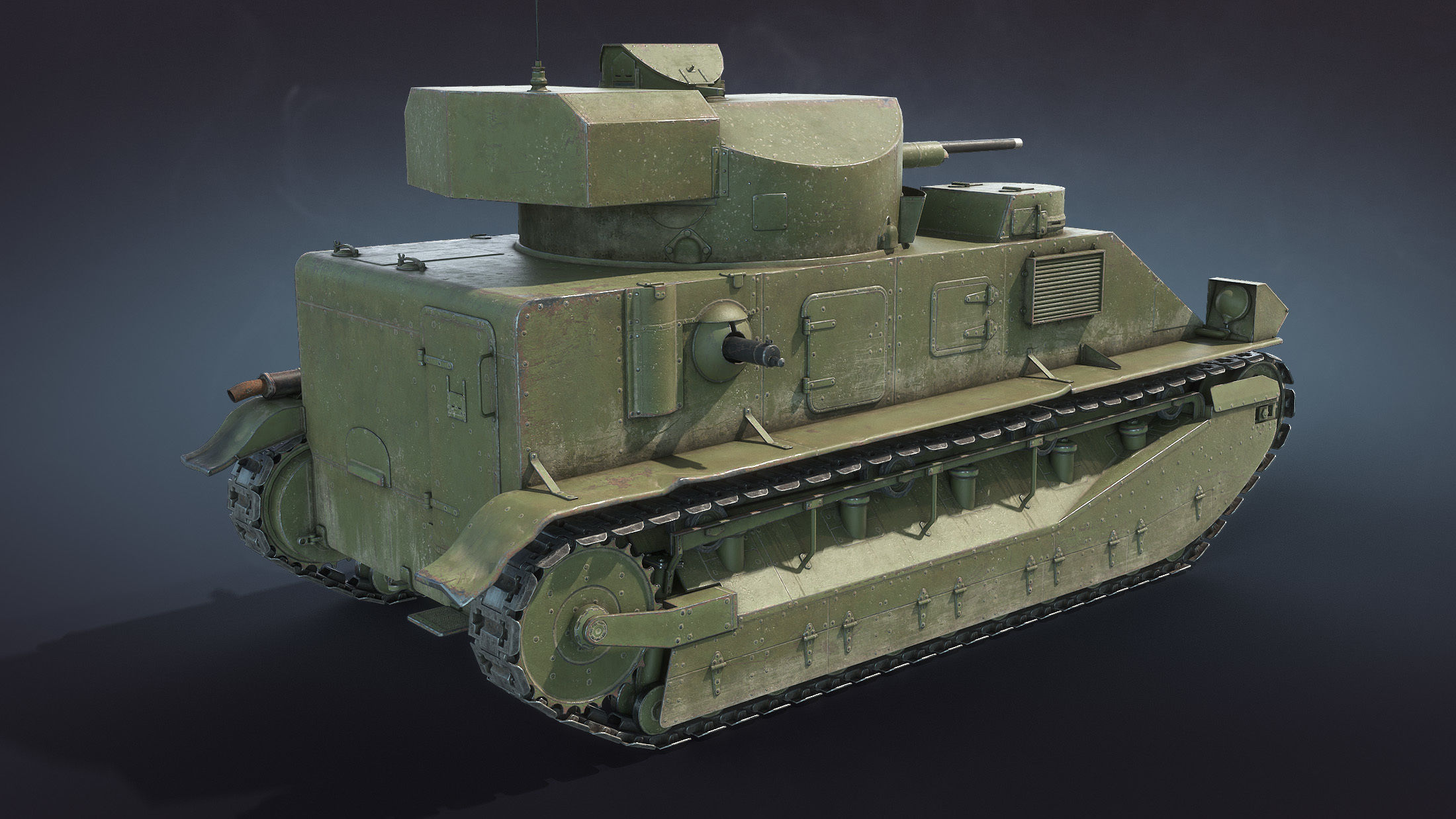 Vickers Medium Mk II Low-poly 3D model_10
