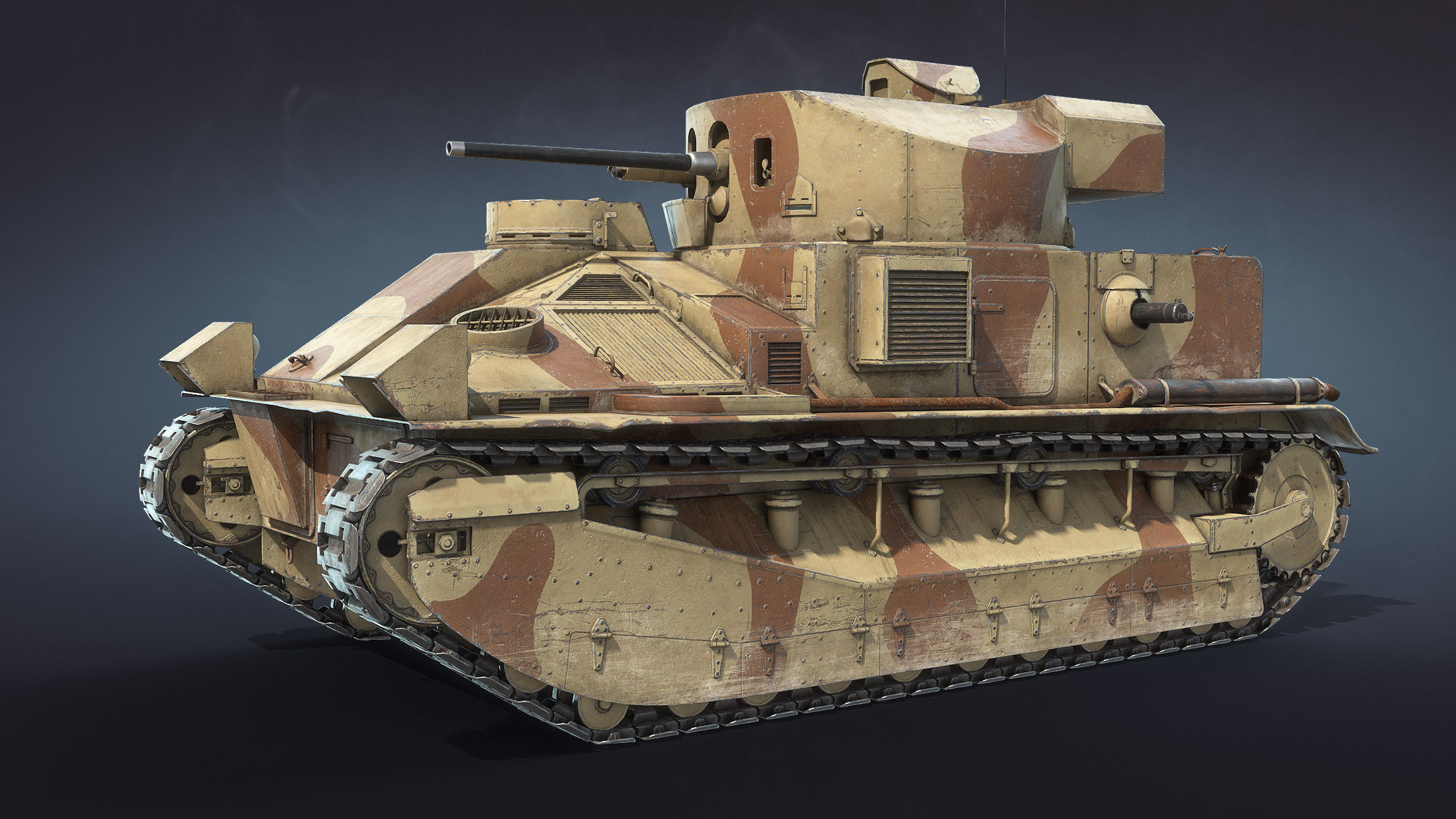 Vickers Medium Mk II Low-poly 3D model_2