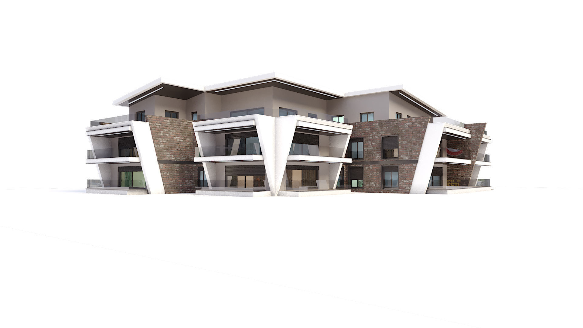 Modern Residential Building 02 3D model_1