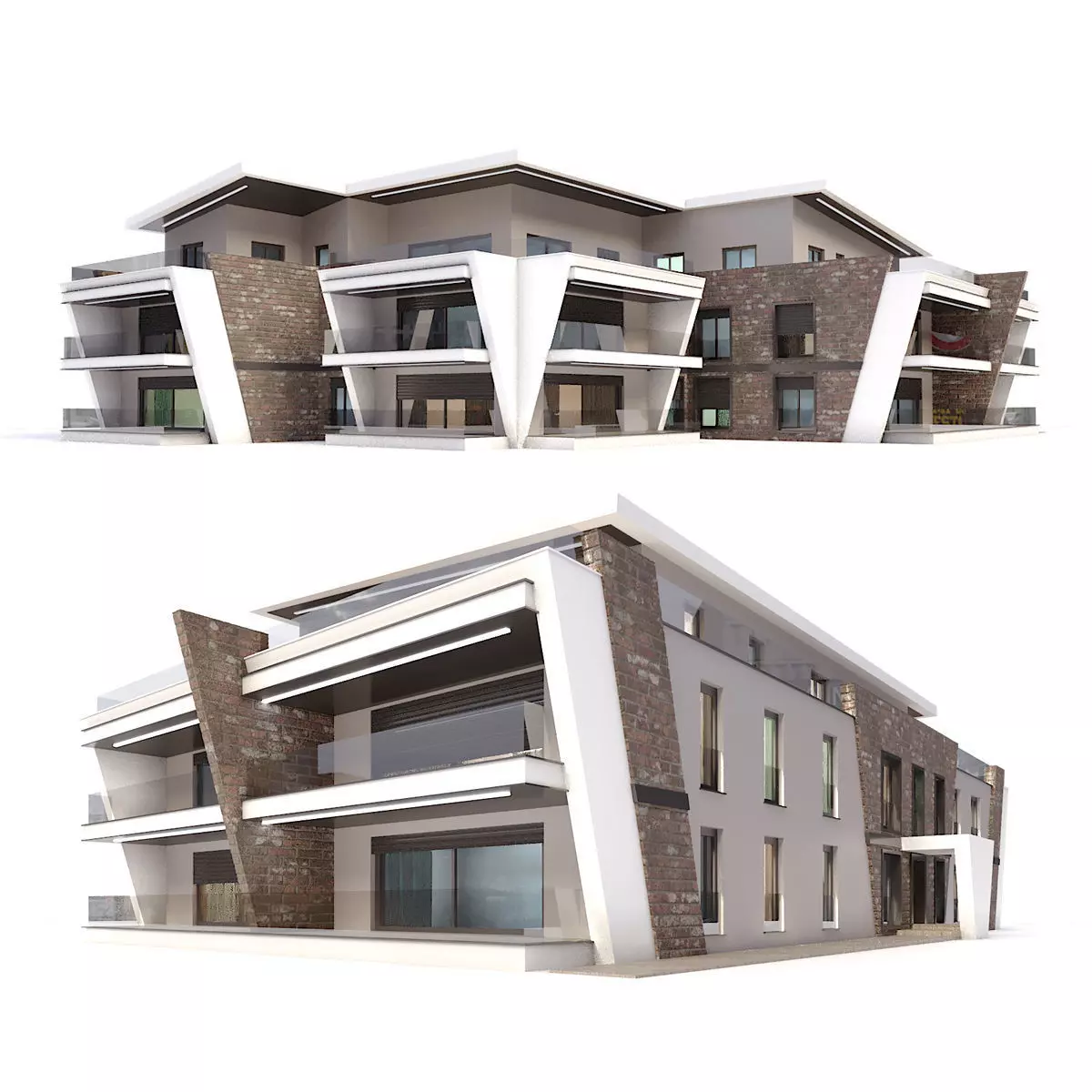 Modern Residential Building 02 3D model_0