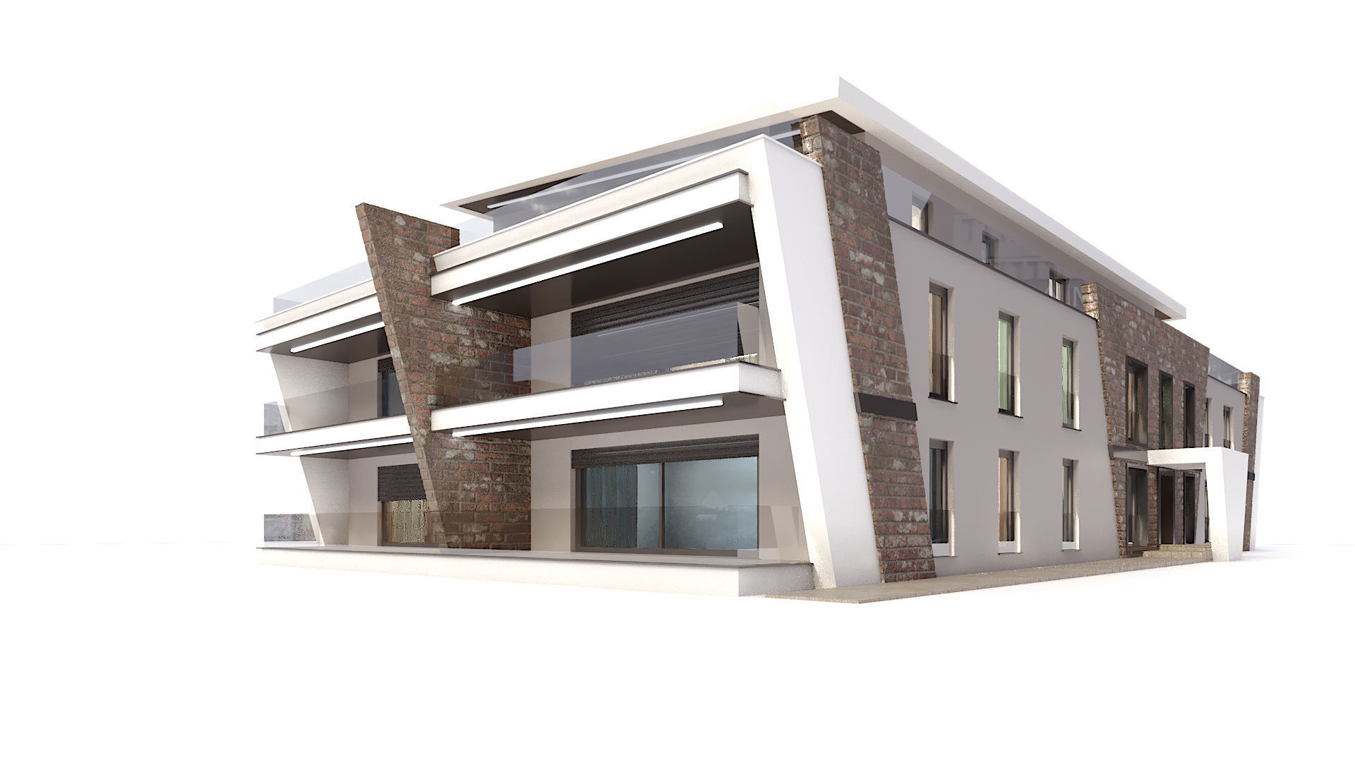 Modern Residential Building 02 3D model_2