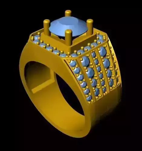 menRing gold ring with stones