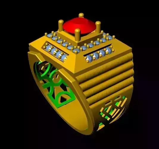 menRing gold ring with stone