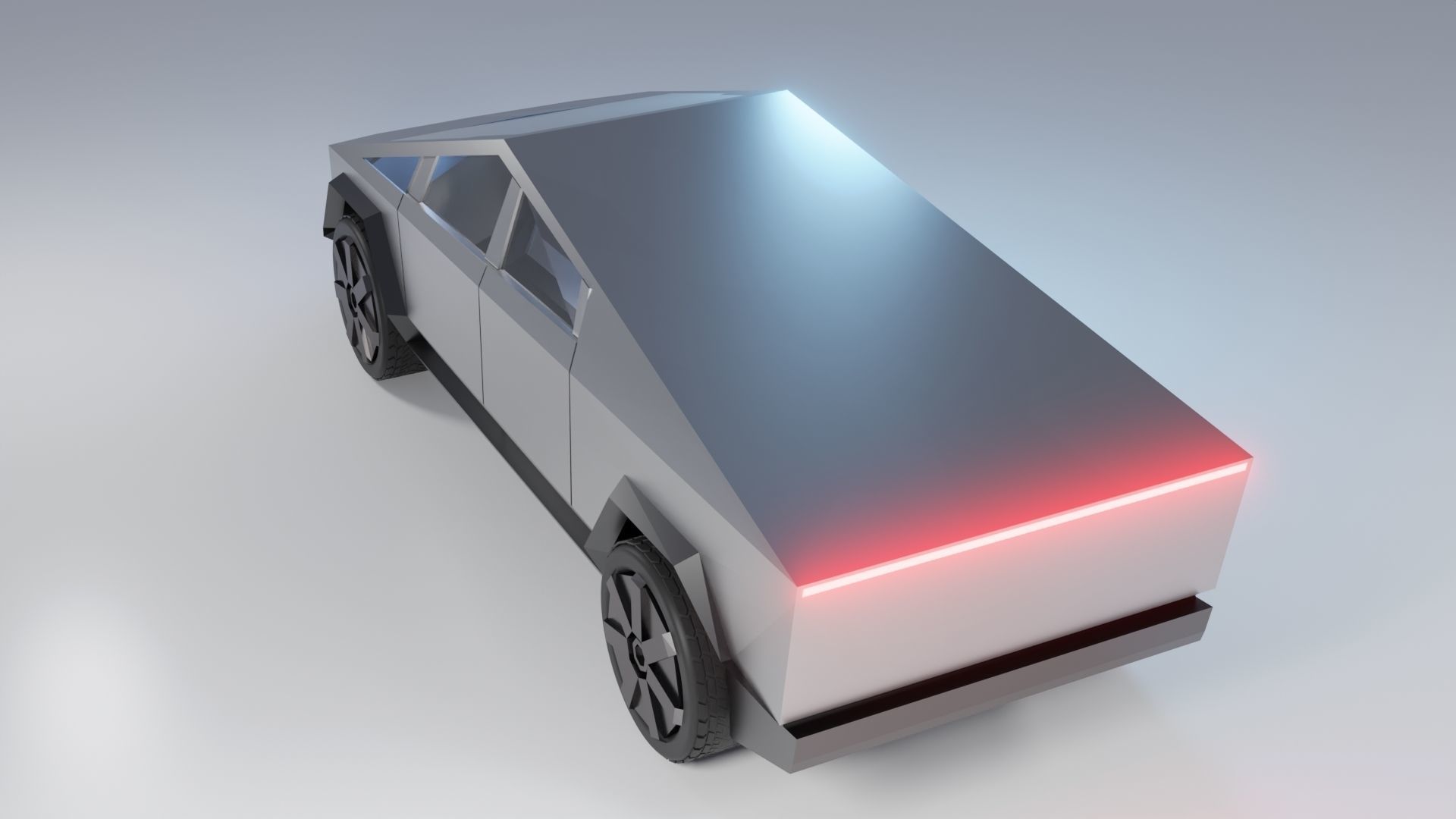 Cyberpunk Modular Cybertruck car Low-poly 3D model_6