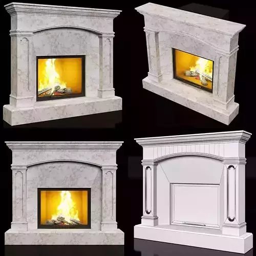 contemporary marble fireplace
