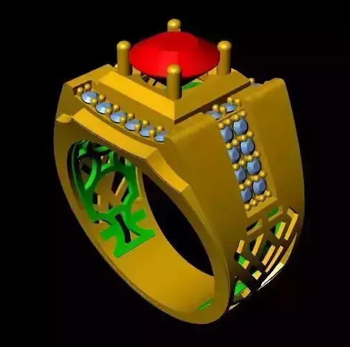 menRing gold ring with stone