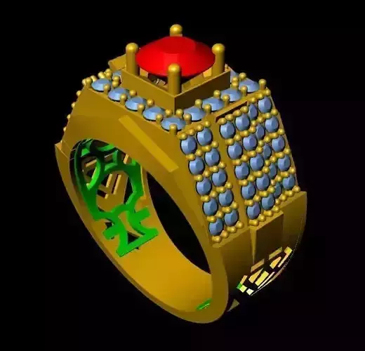 menRing gold ring with stone