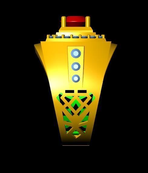 menRing gold ring with stone 3D print model_2