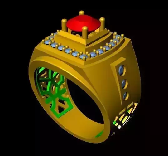 menRing gold ring with stone