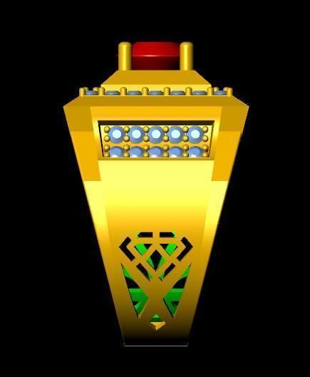 menRing gold ring with stone 3D print model_2