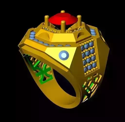 menRing gold ring with stone