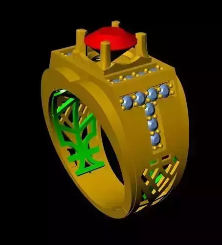 menRing gold ring with stone