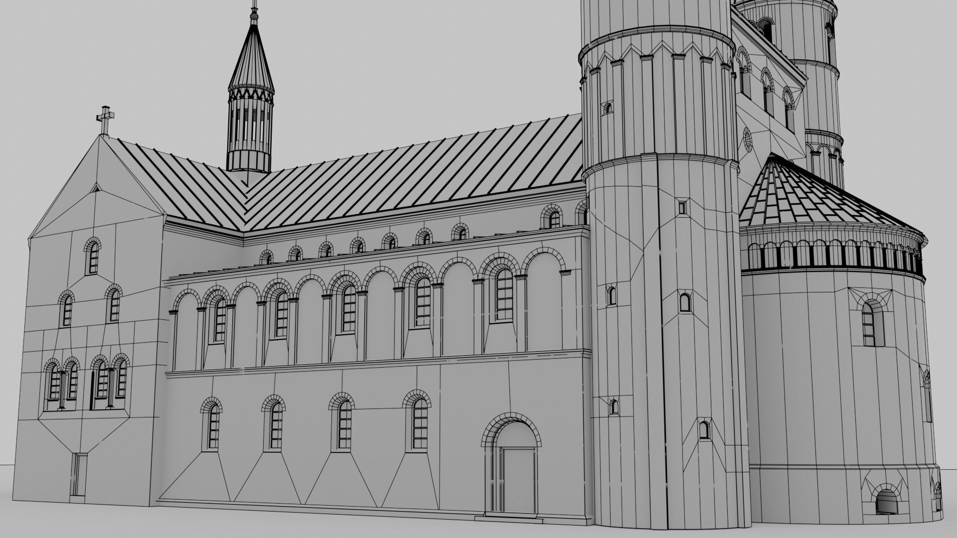 German church of Saint Cyriakus Low-poly 3D model_9