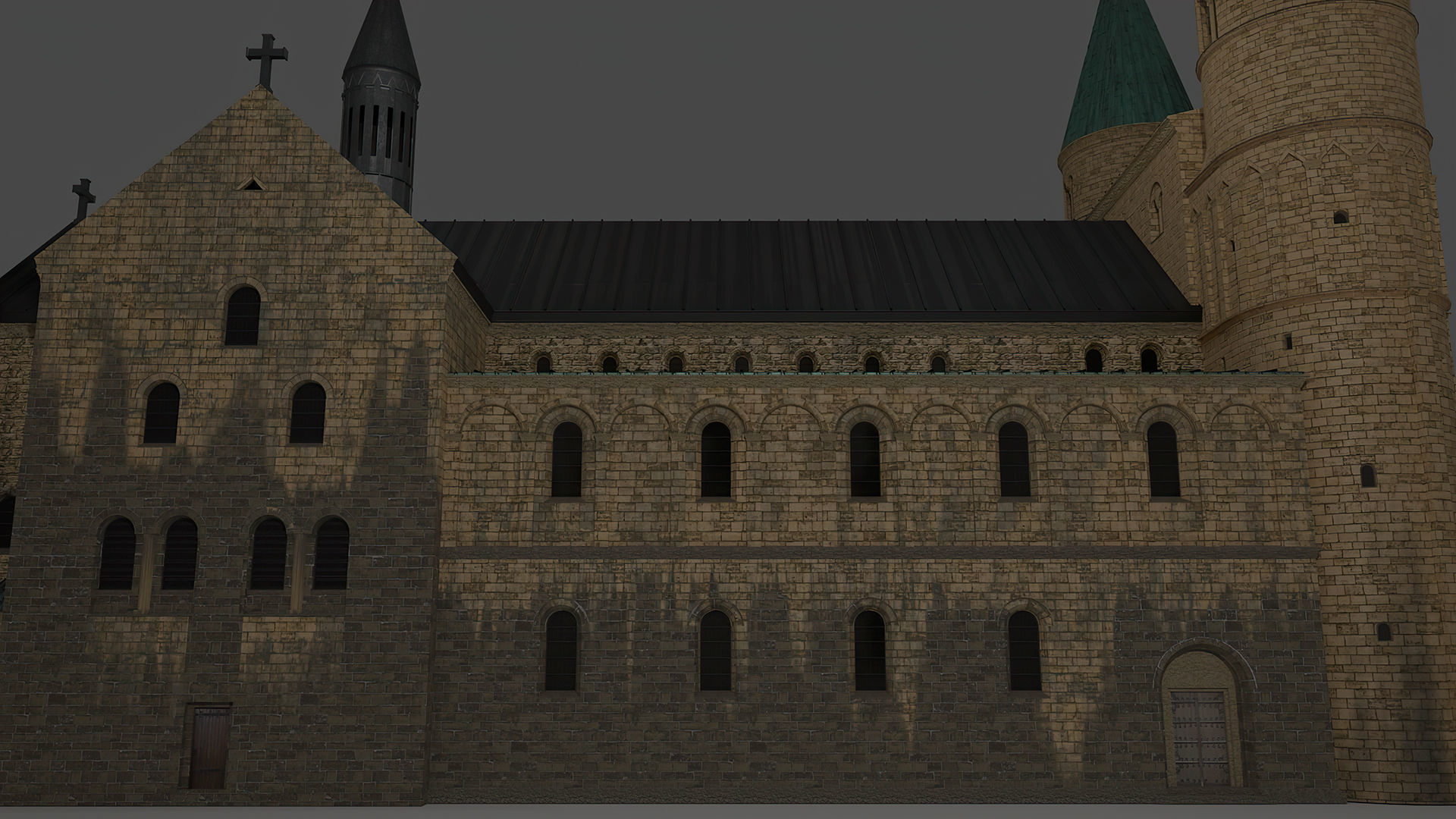 German church of Saint Cyriakus Low-poly 3D model_2