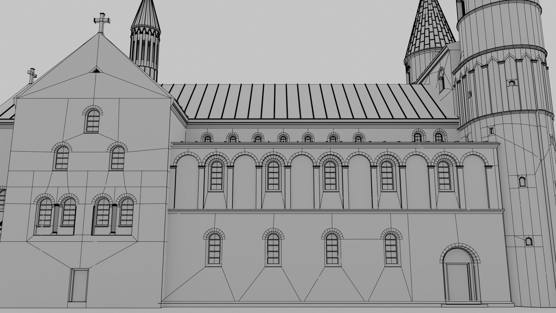 German church of Saint Cyriakus Low-poly 3D model_10