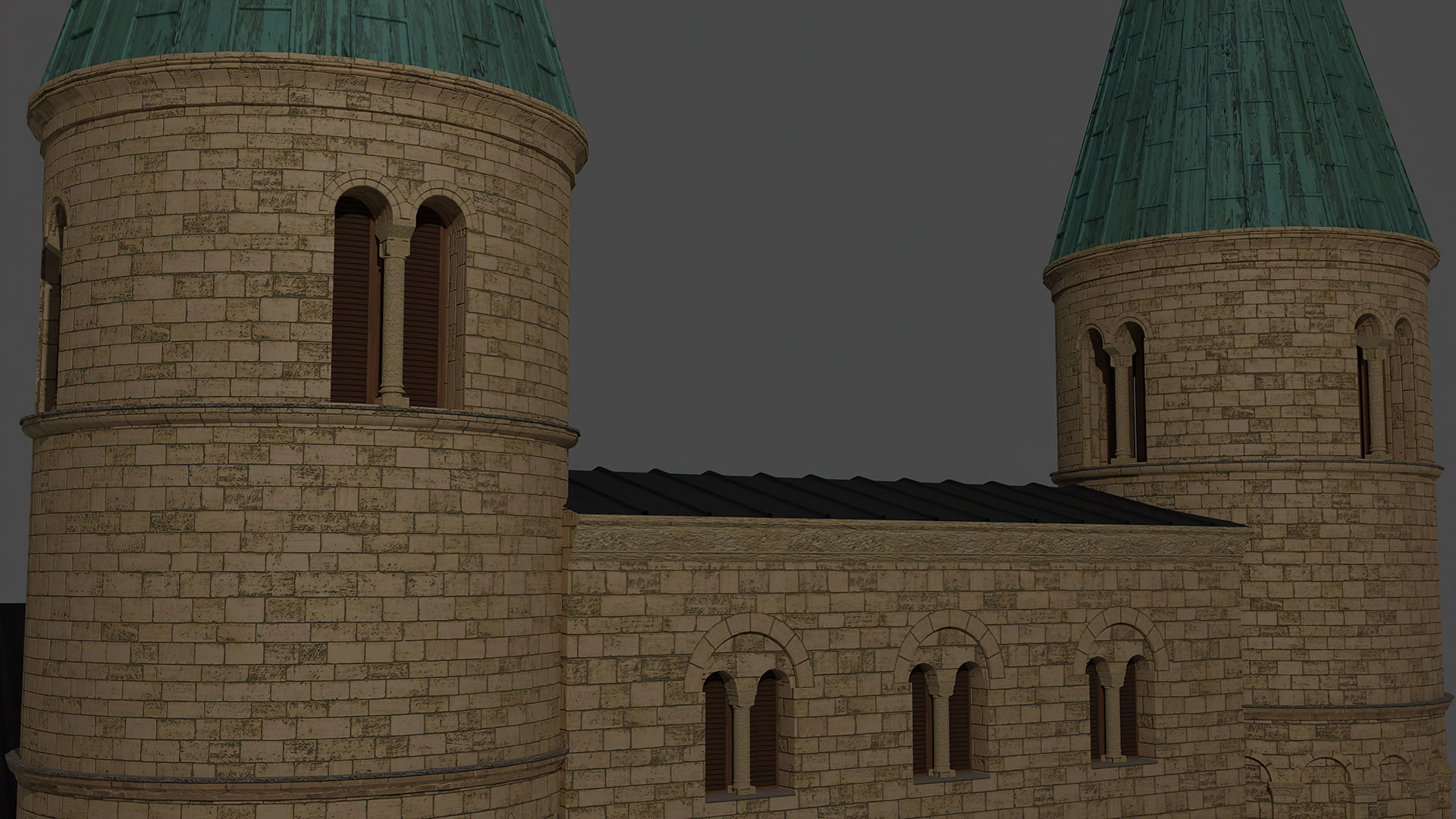 German church of Saint Cyriakus Low-poly 3D model_6