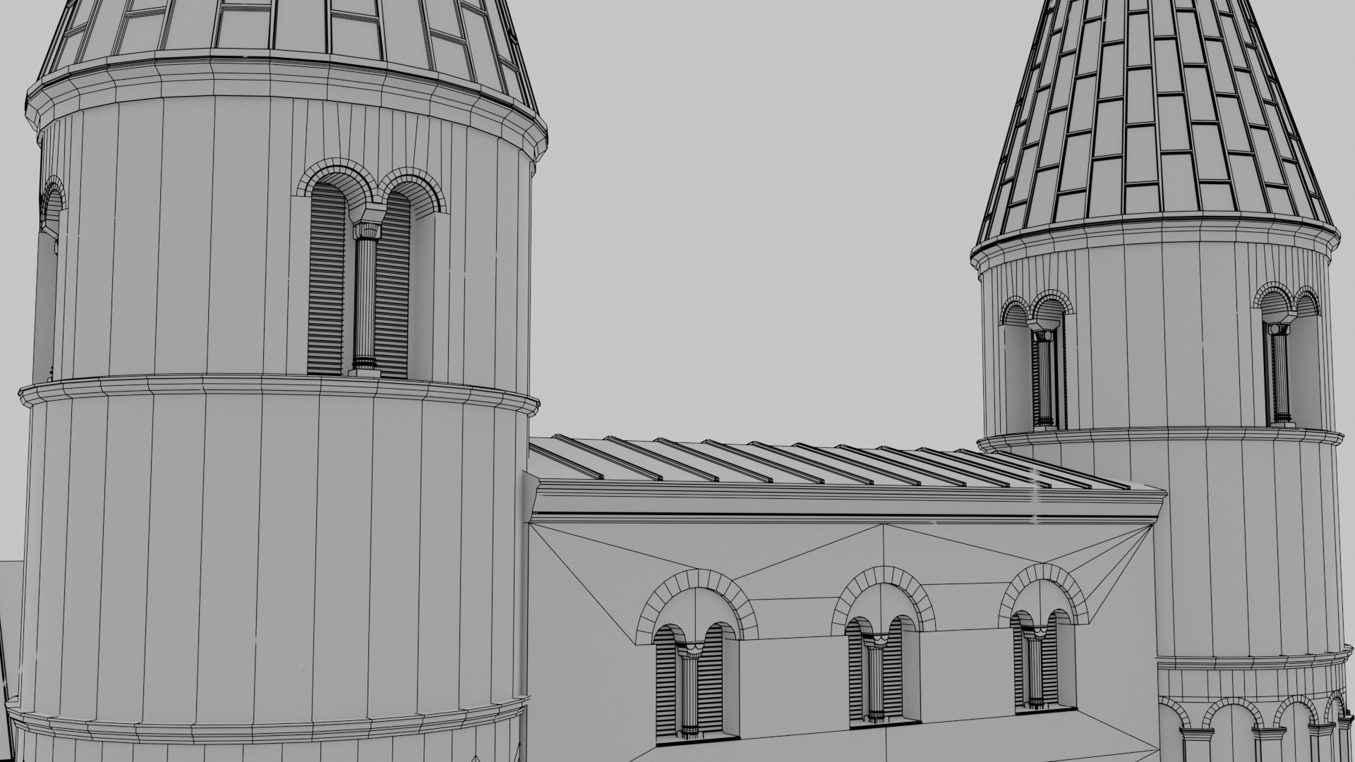 German church of Saint Cyriakus Low-poly 3D model_14