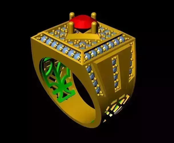 menRing gold ring with stones