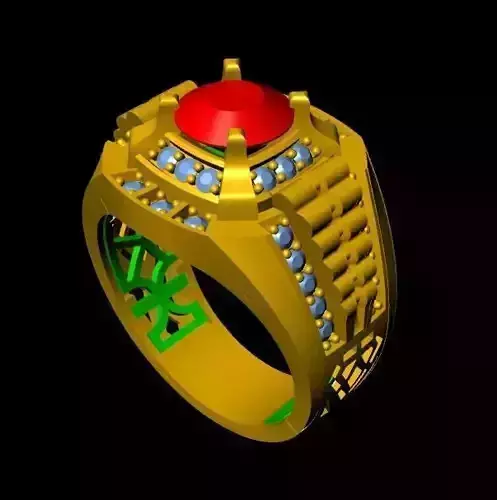 menRing gold ring with stone