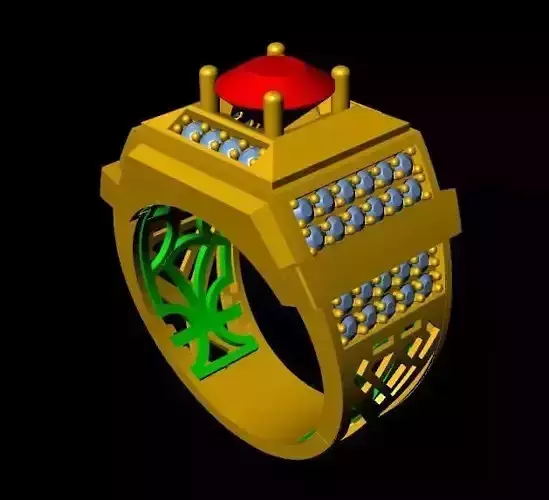 menRing gold ring with stone