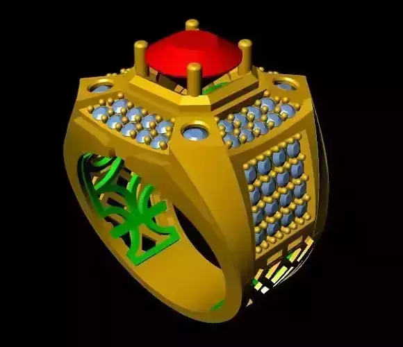 menRing gold ring with stone