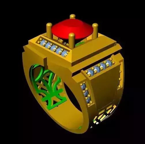 menRing gold ring with stone