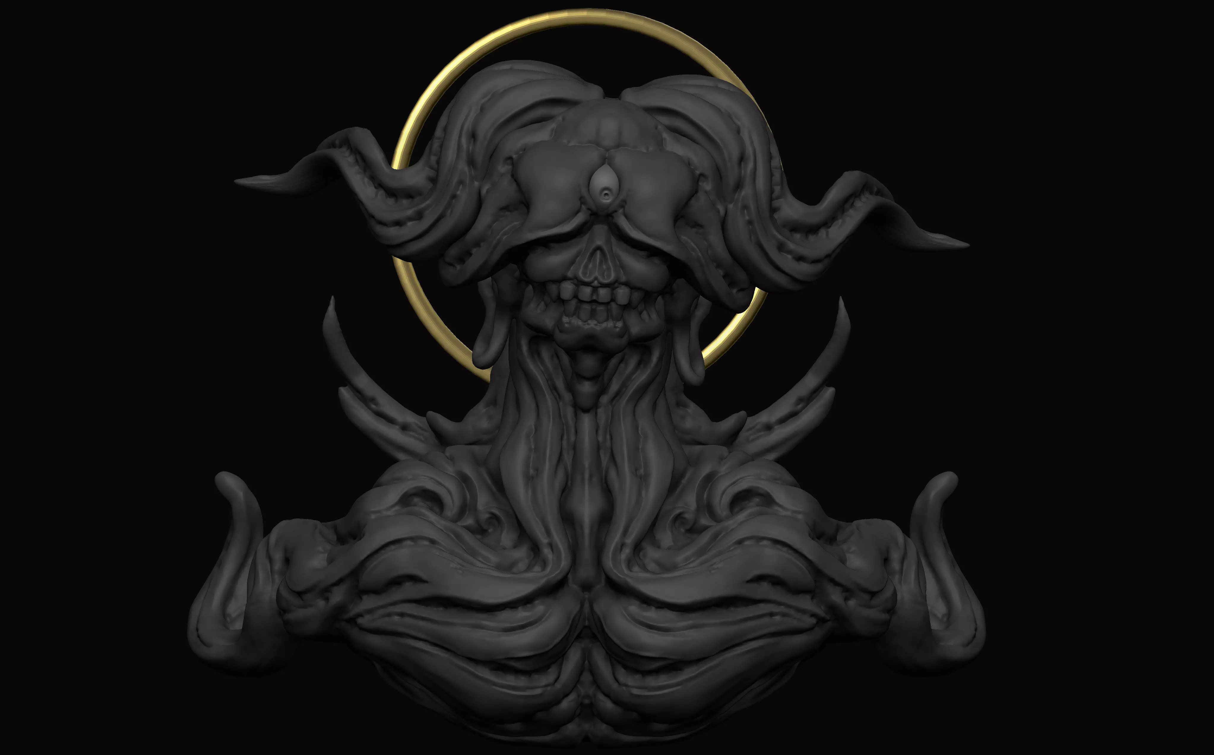 creature bust 001 3D print model_0