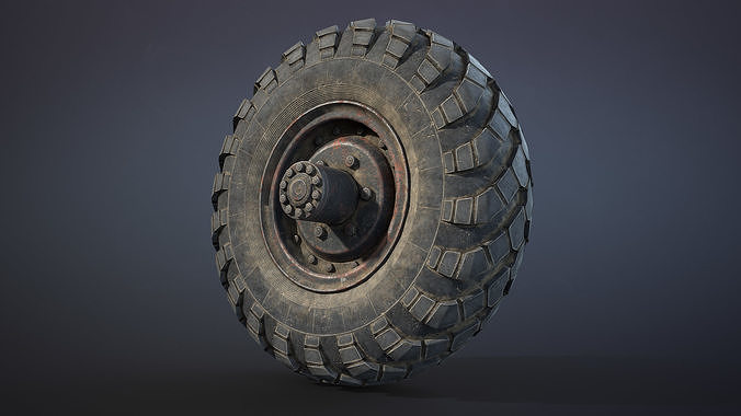 Truck Wheel 02 GAZ-66 Low-poly 3D model 3