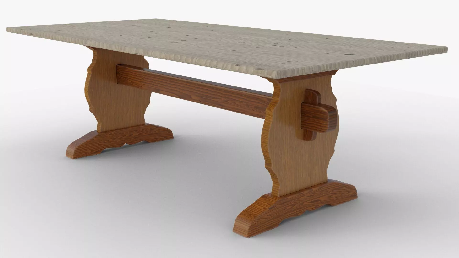 Trestle table 3D model_0