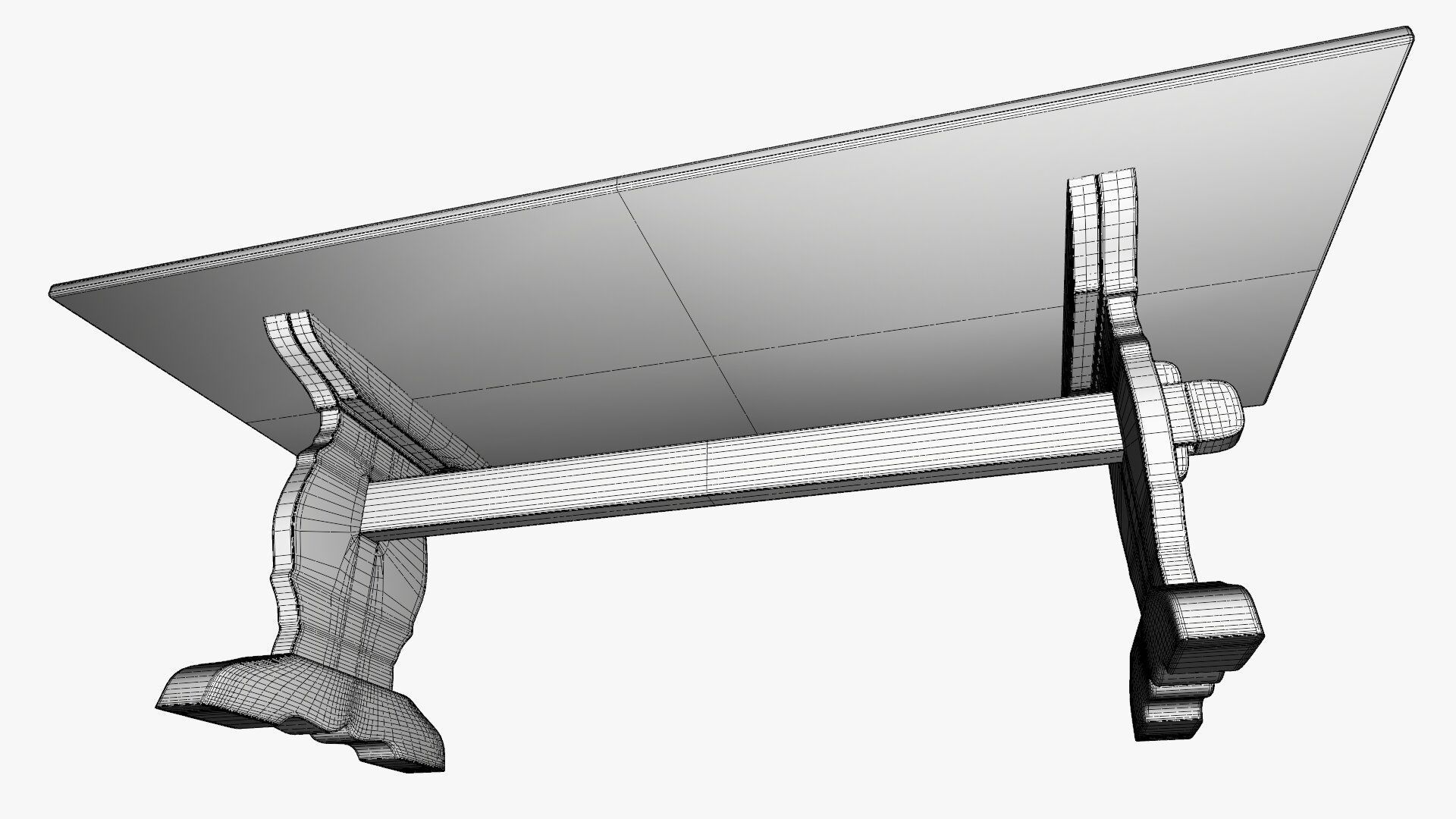 Trestle table 3D model_16
