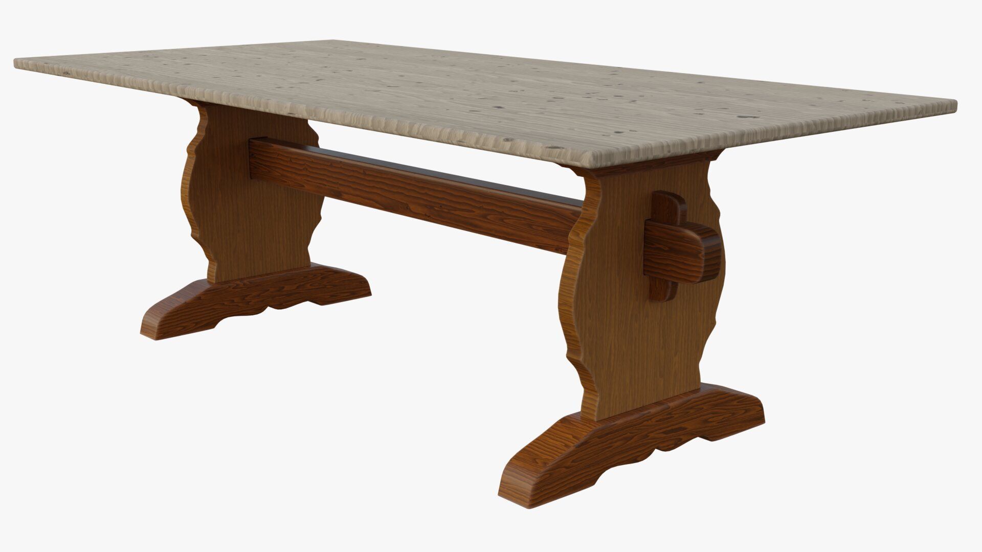 Trestle table 3D model_1