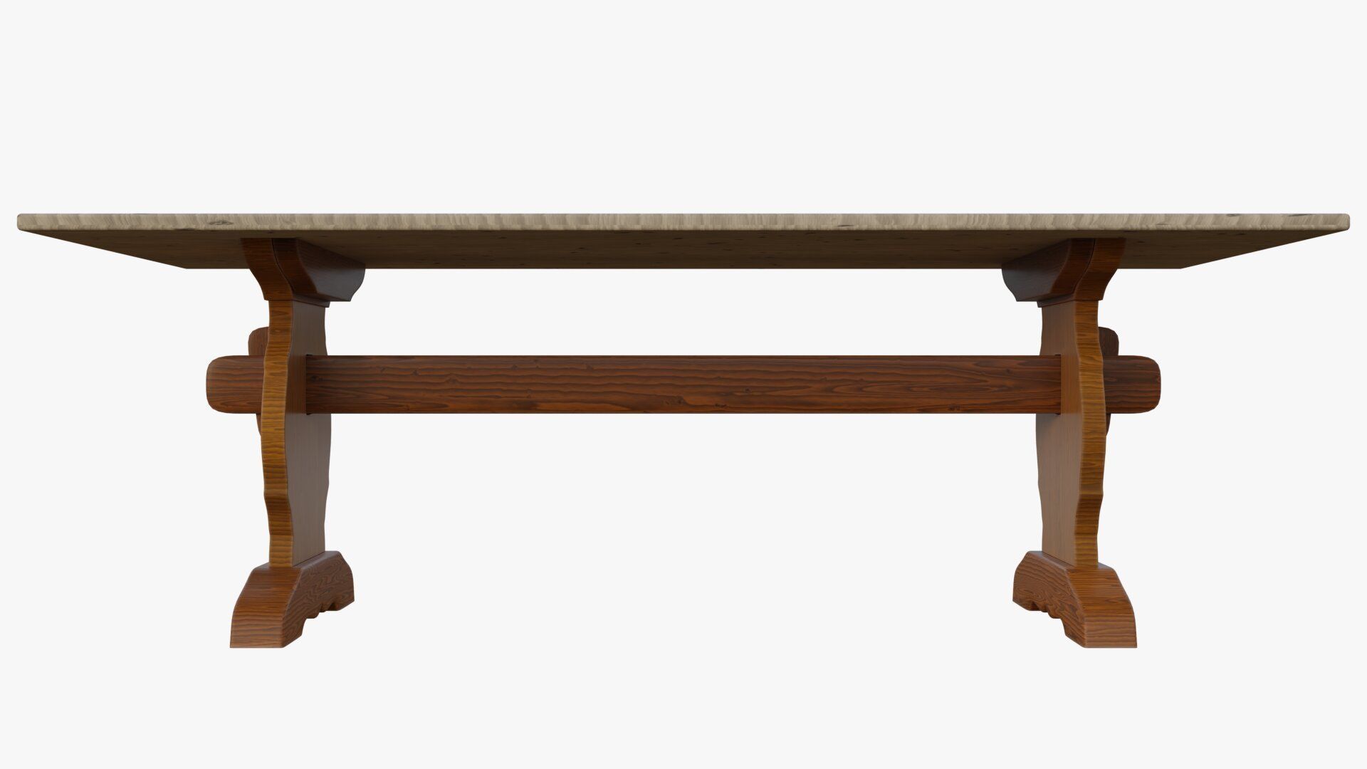 Trestle table 3D model_2