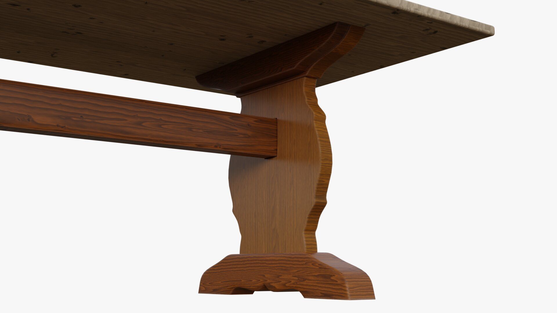 Trestle table 3D model_7