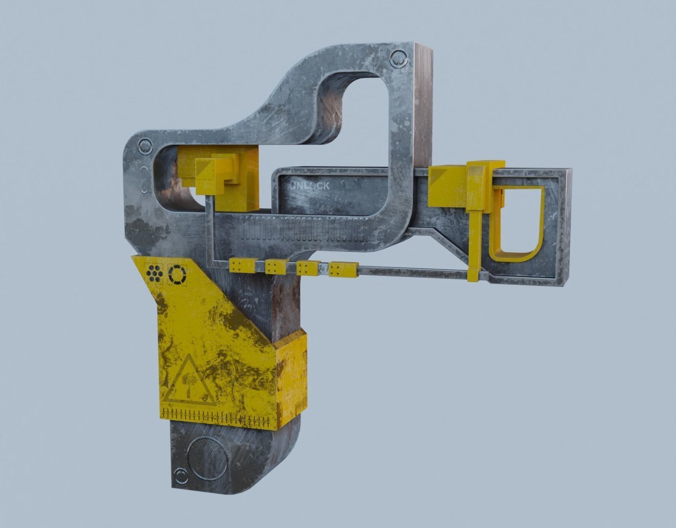 Instrument sci-fi technical device Low-poly 3D model_6