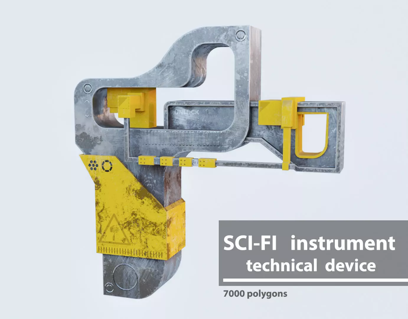 Instrument sci-fi technical device Low-poly 3D model_0