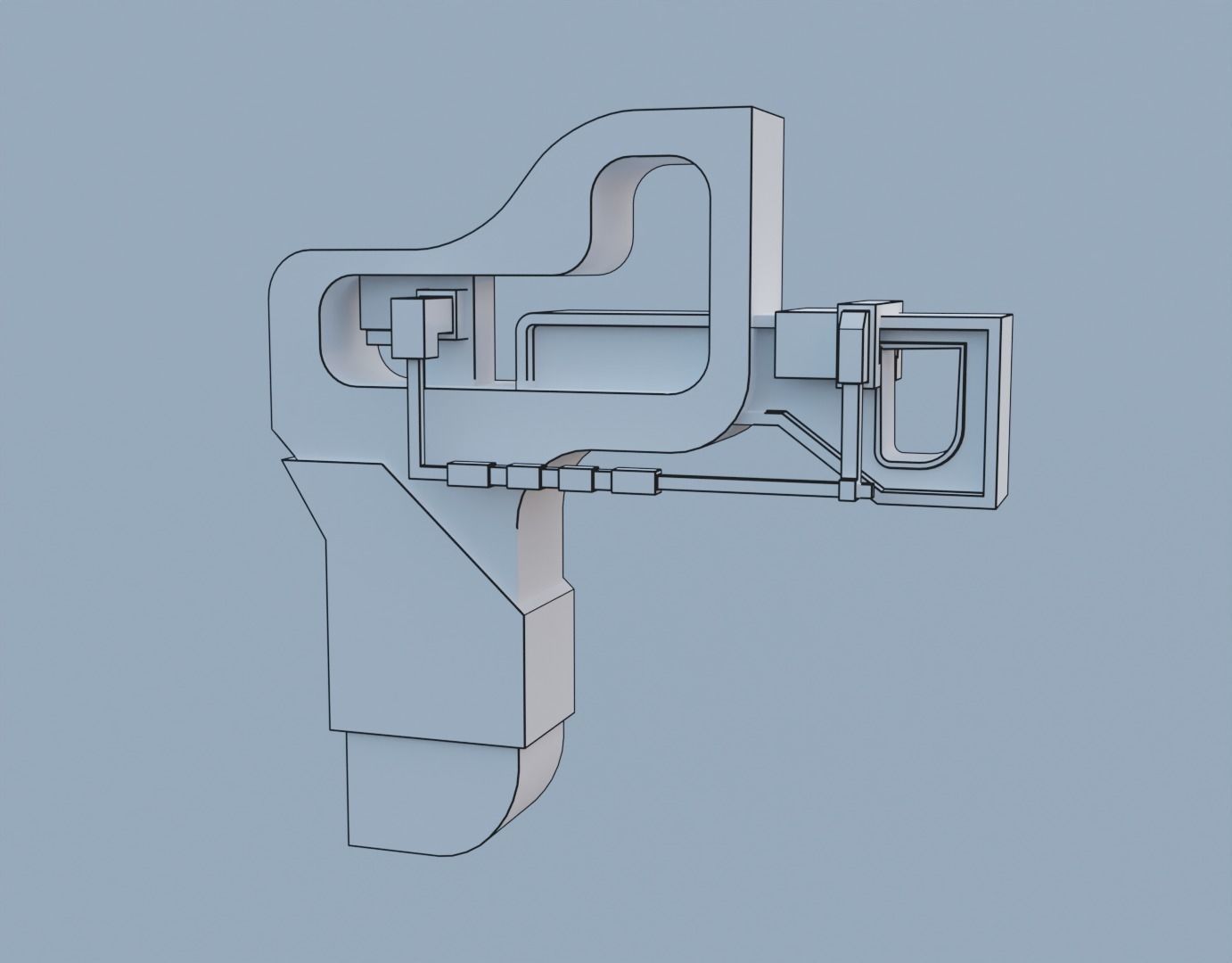 Instrument sci-fi technical device Low-poly 3D model_7