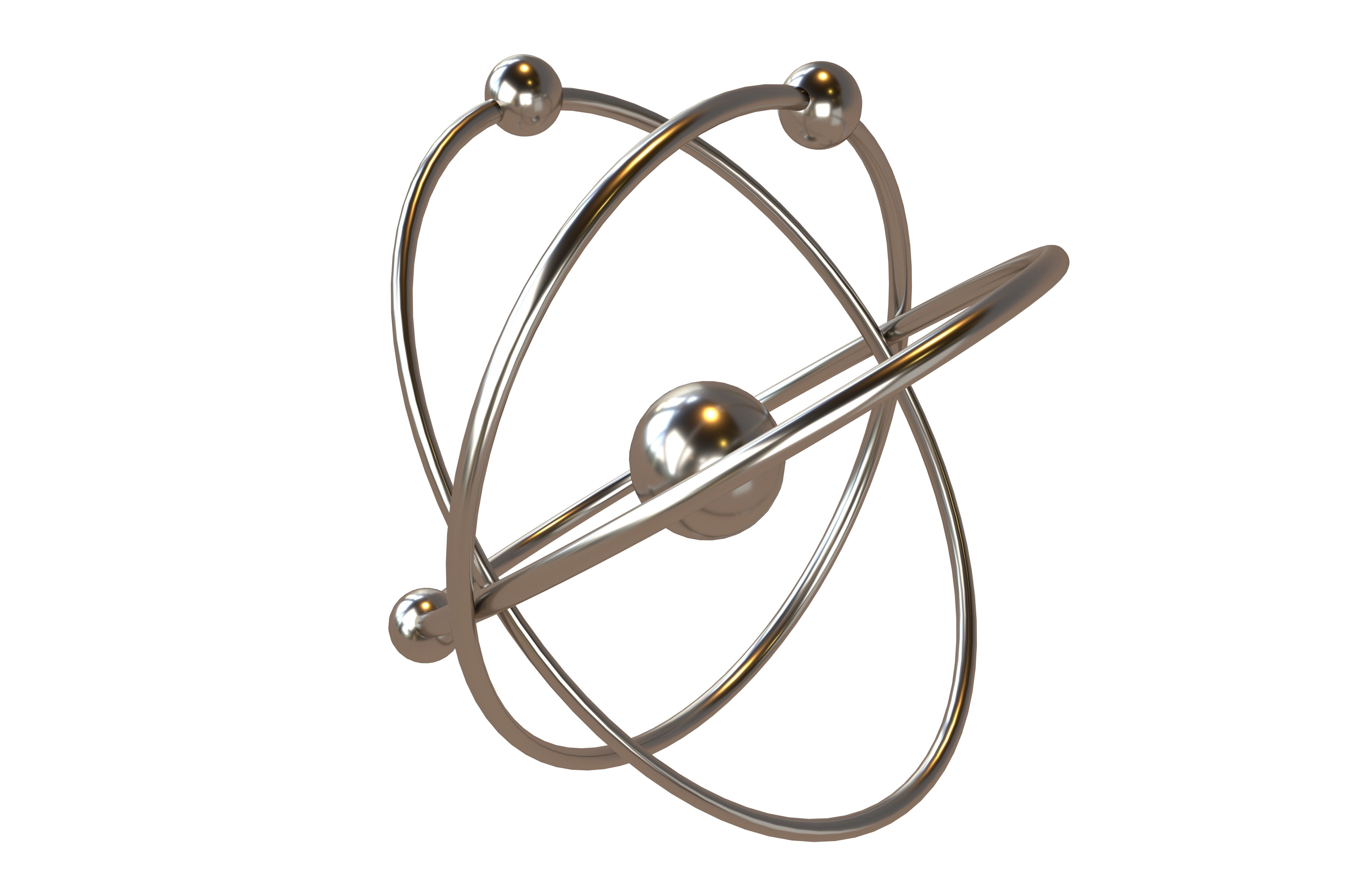 Cartoon Atom v2 001 Low-poly 3D model_2