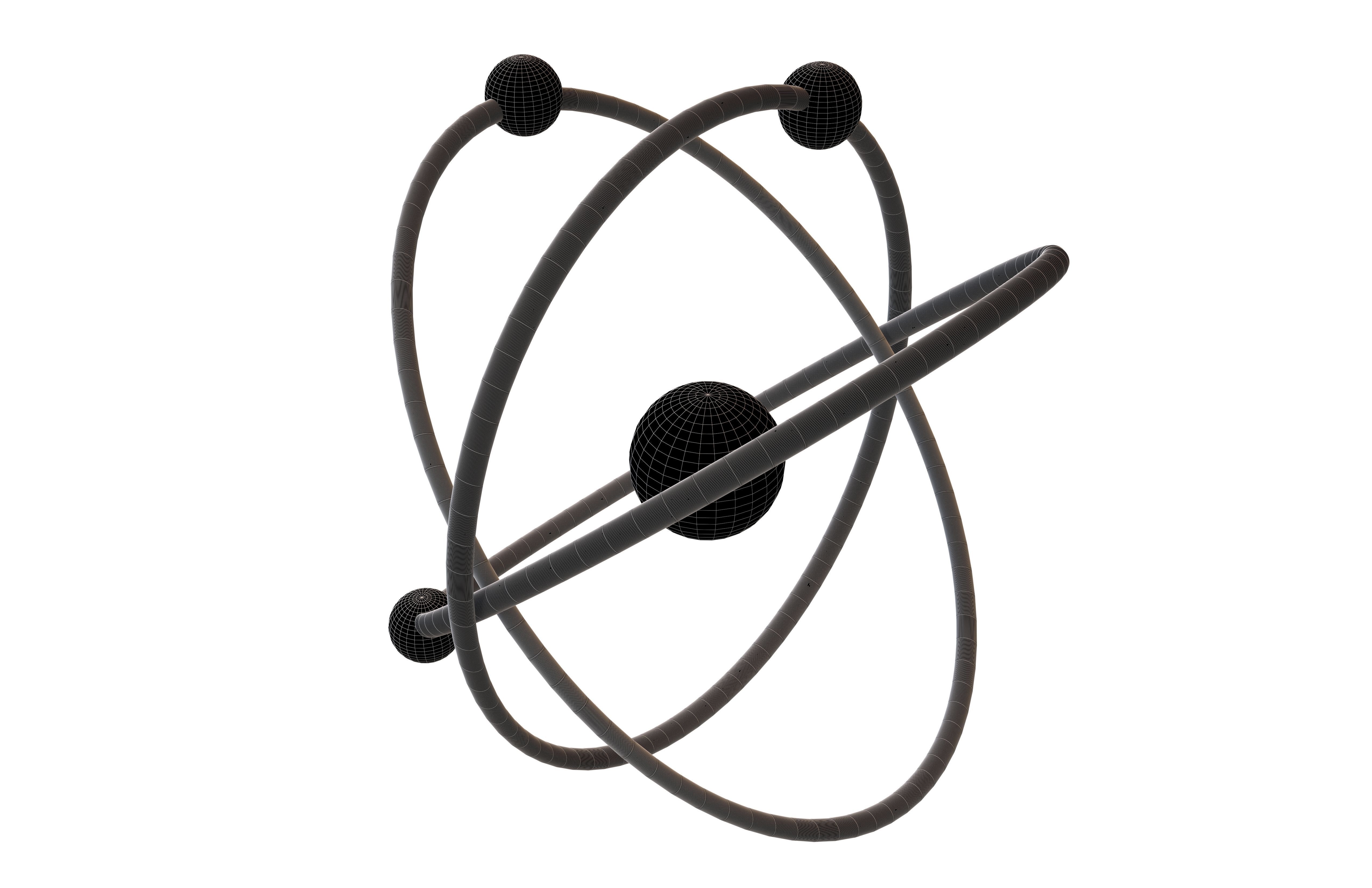 Cartoon Atom v2 001 Low-poly 3D model_7