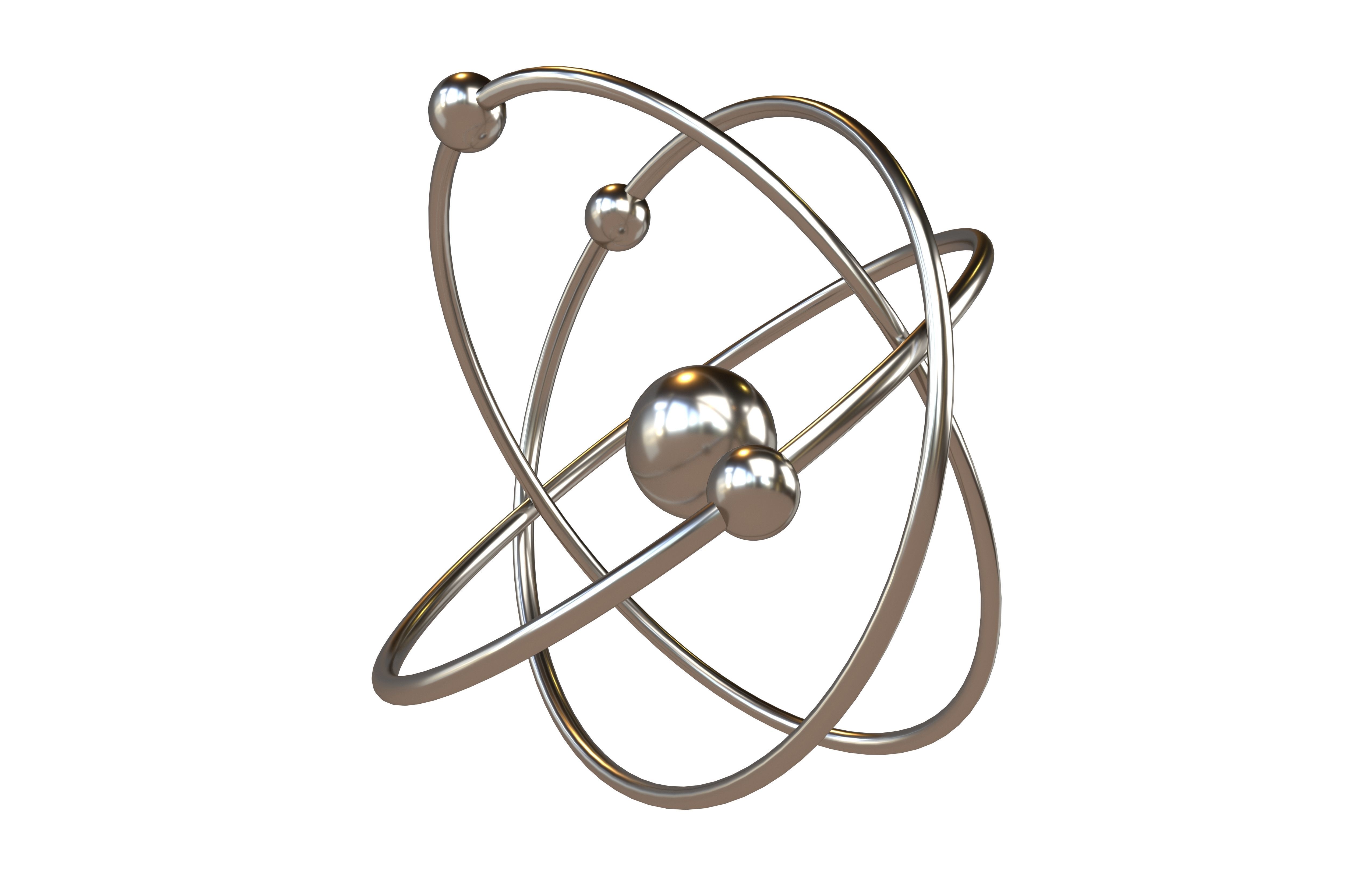 Cartoon Atom v2 001 Low-poly 3D model_3