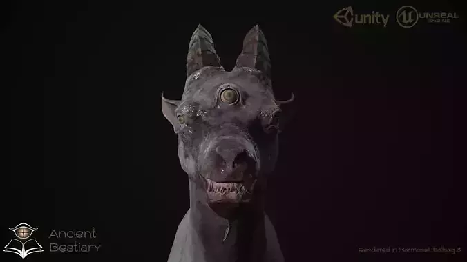 Horror Goat Low-poly 3D model