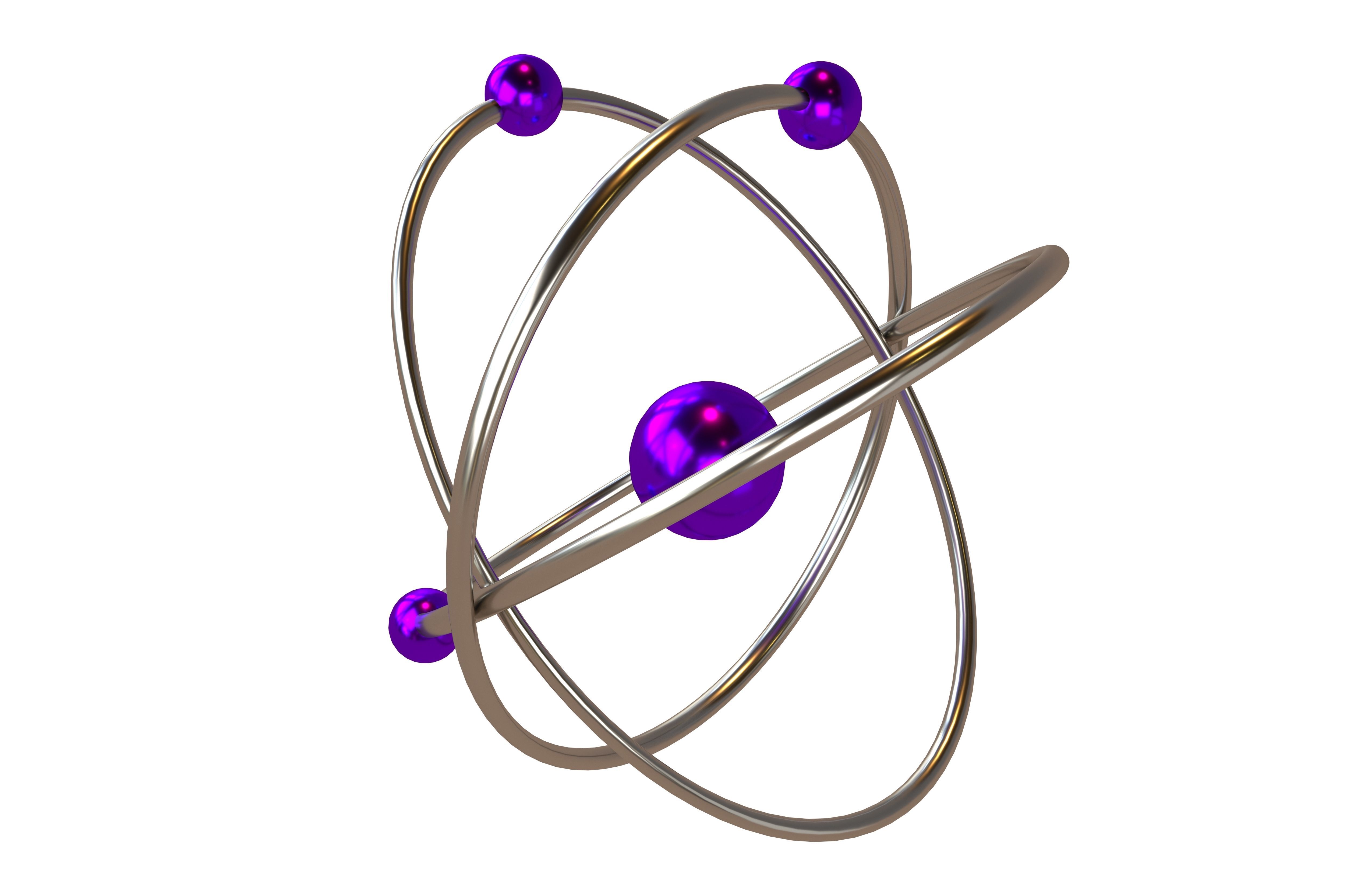 Cartoon Atom v2 004 Low-poly 3D model_2