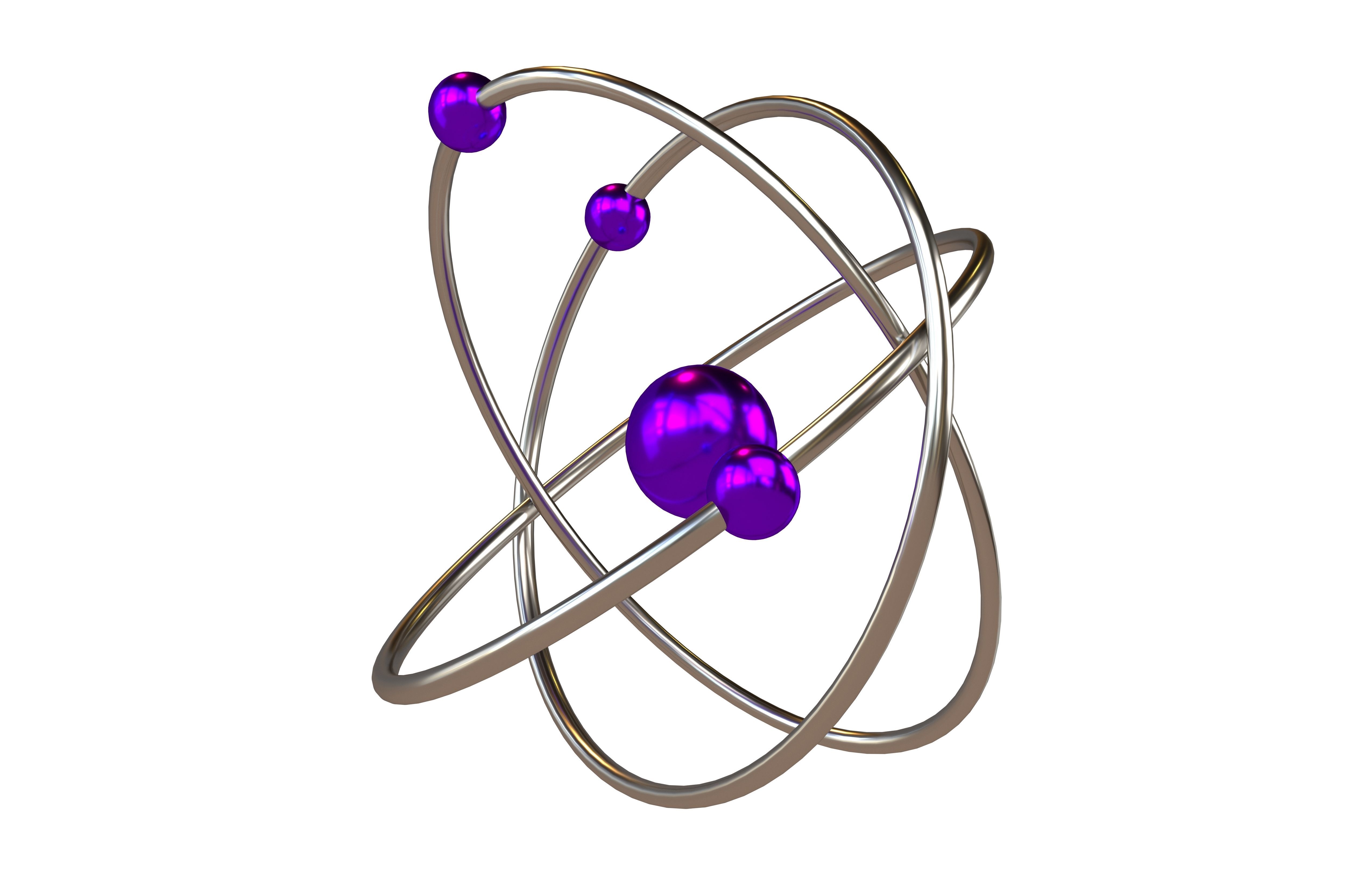 Cartoon Atom v2 004 Low-poly 3D model_3