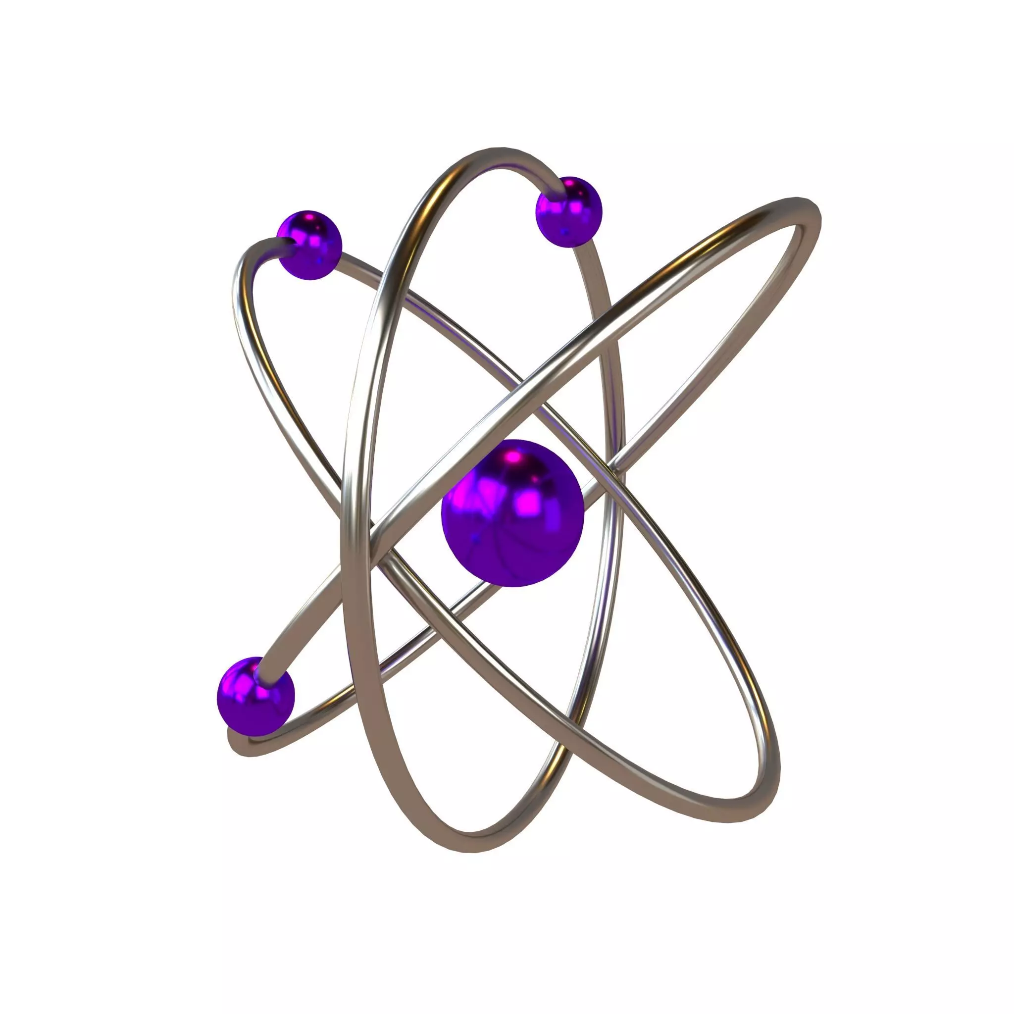 Cartoon Atom v2 004 Low-poly 3D model_0