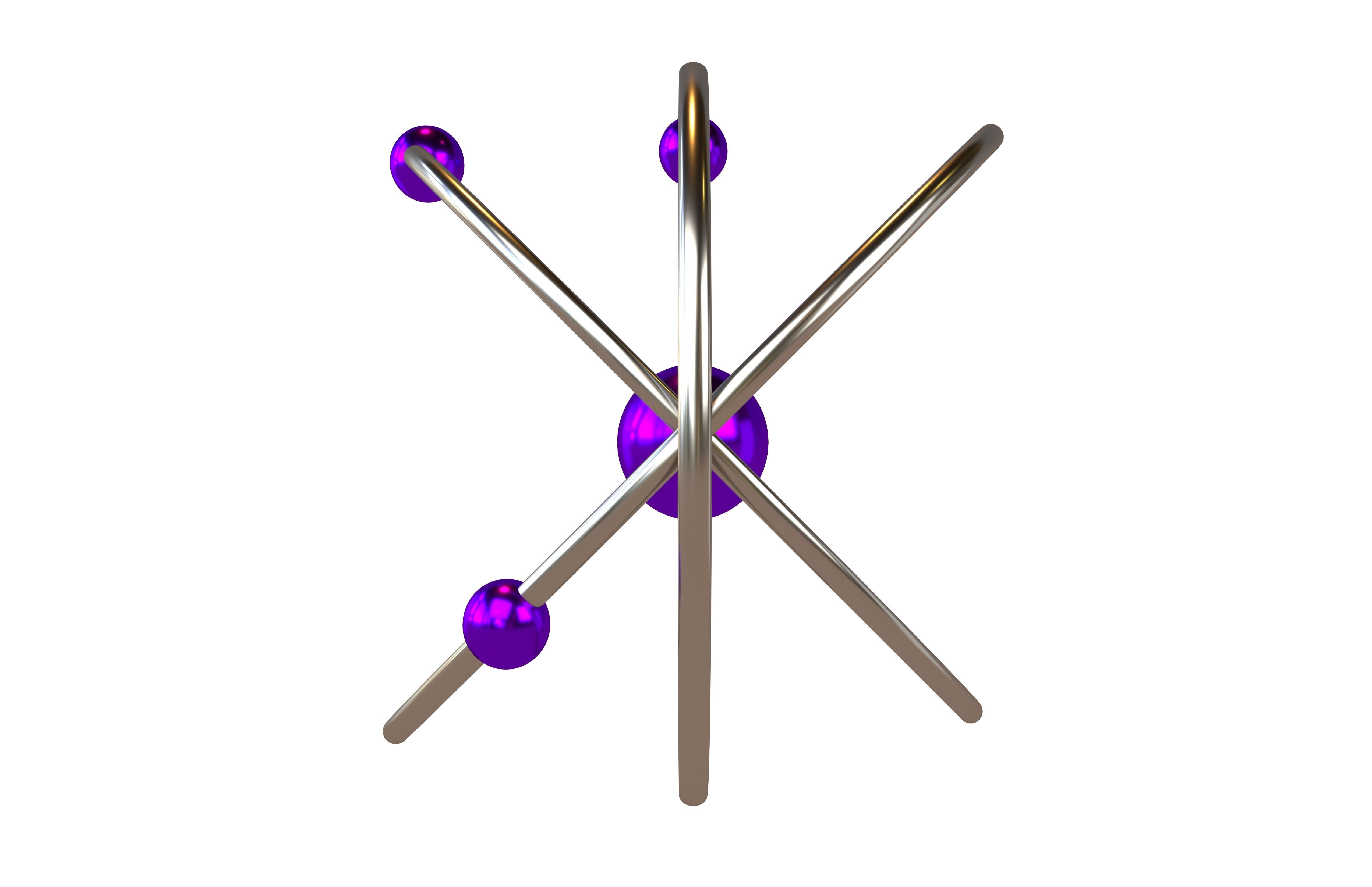 Cartoon Atom v2 004 Low-poly 3D model_1