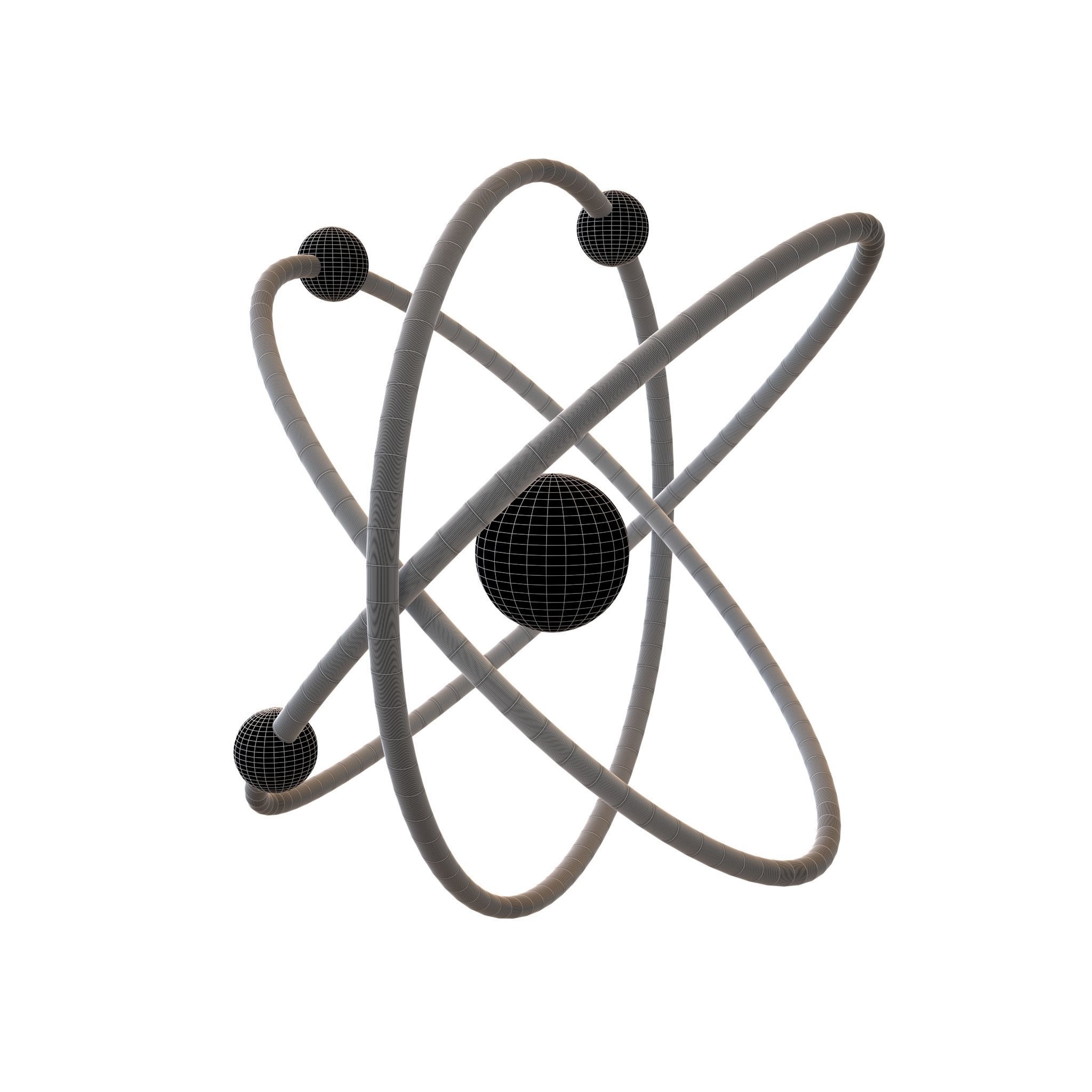 Cartoon Atom v2 005 Low-poly 3D model_6