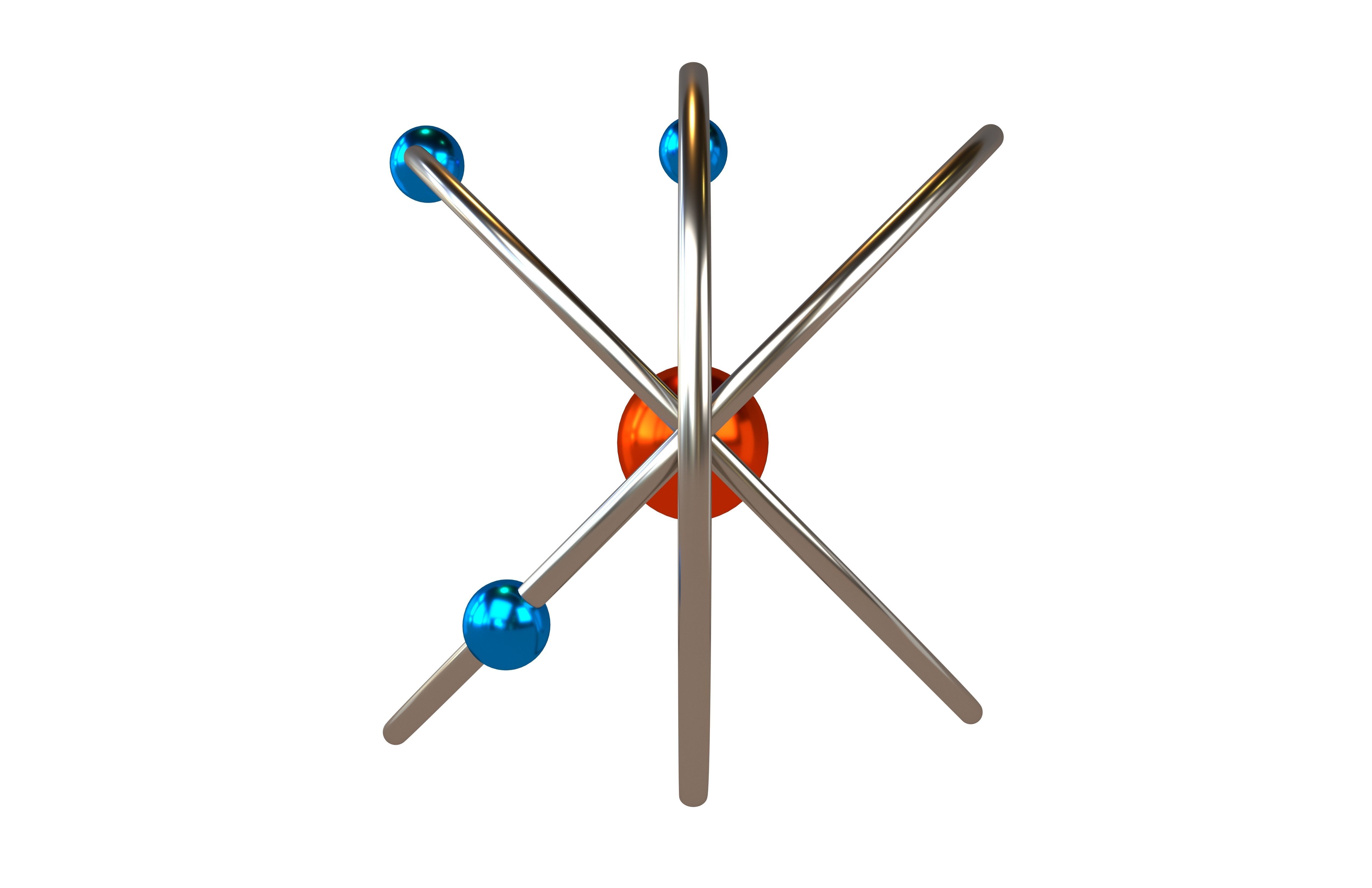 Cartoon Atom v2 005 Low-poly 3D model_1