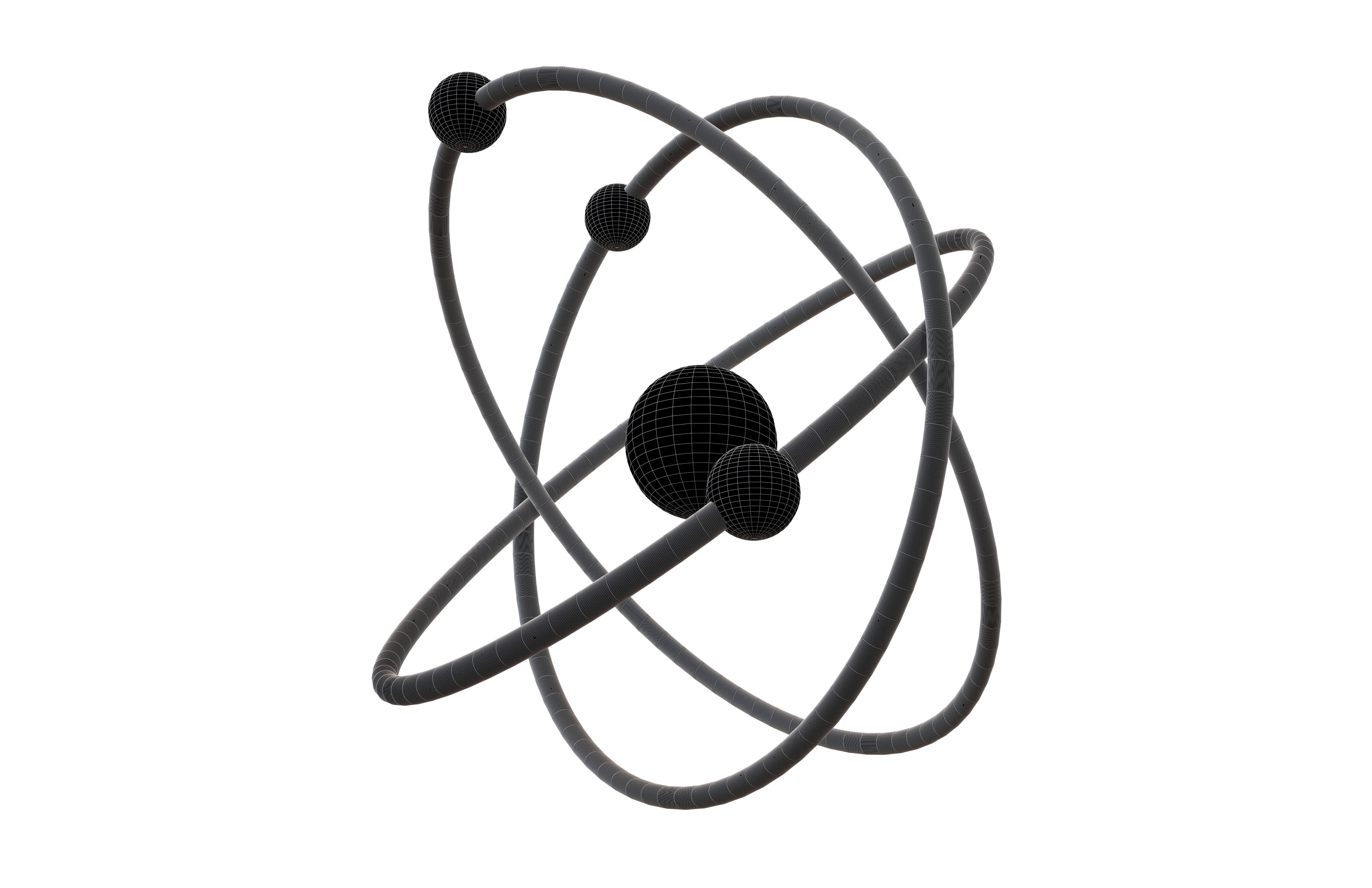 Cartoon Atom v2 005 Low-poly 3D model_5